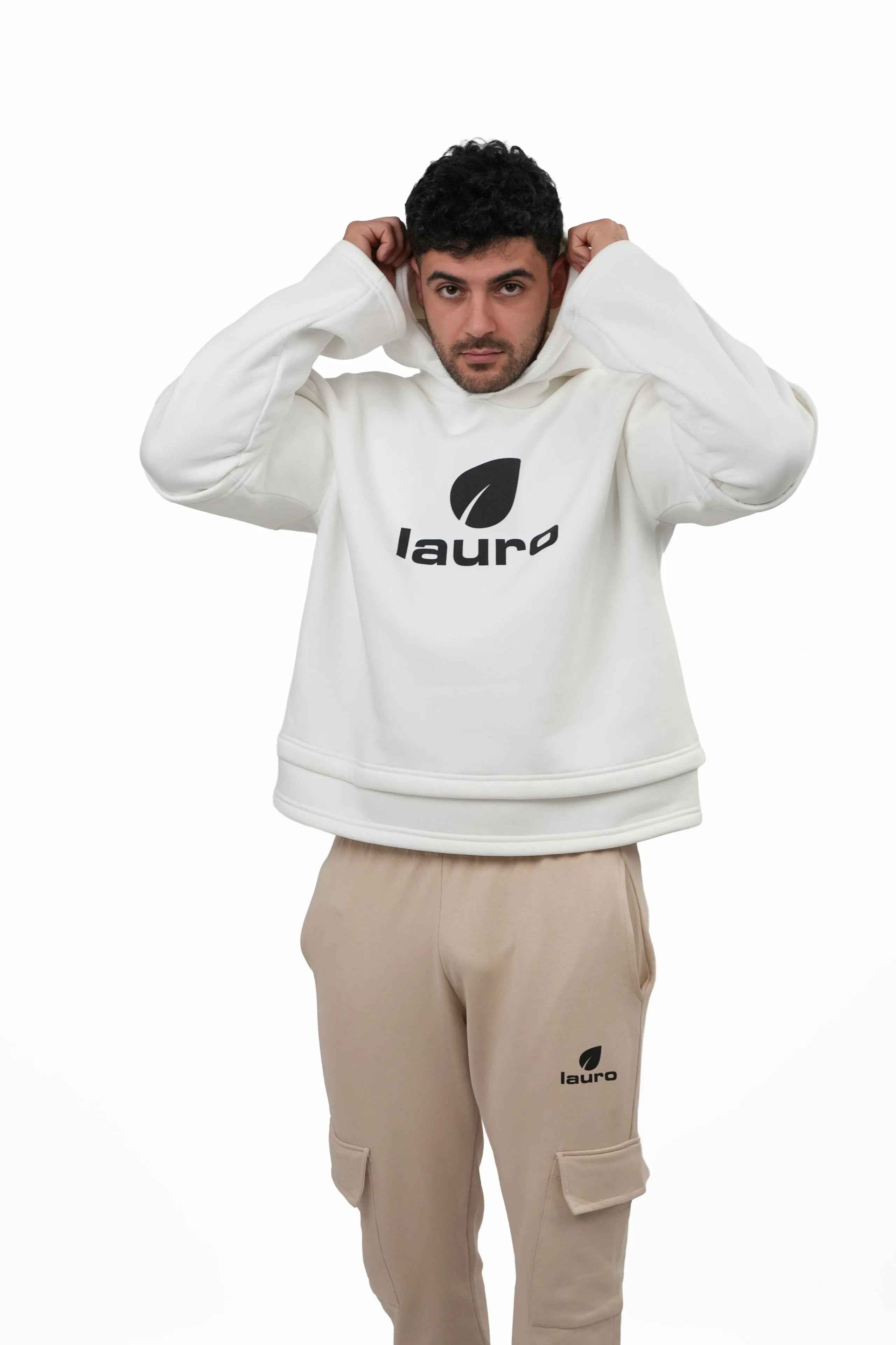 Felpa Oversize Hoodie Layered Uomo 310 GSM – LS-LU7917 - Lauro Sport