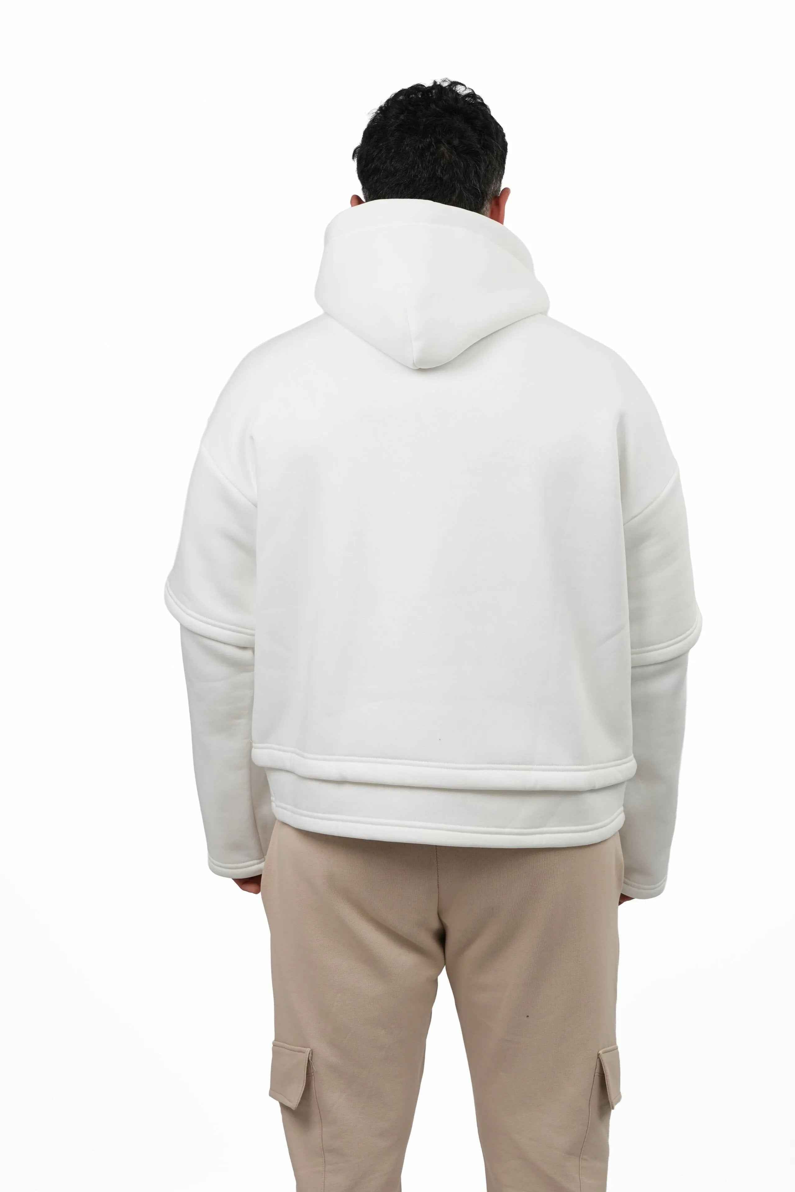 Felpa Oversize Hoodie Layered Uomo 310 GSM – LS-LU7917 - Lauro Sport