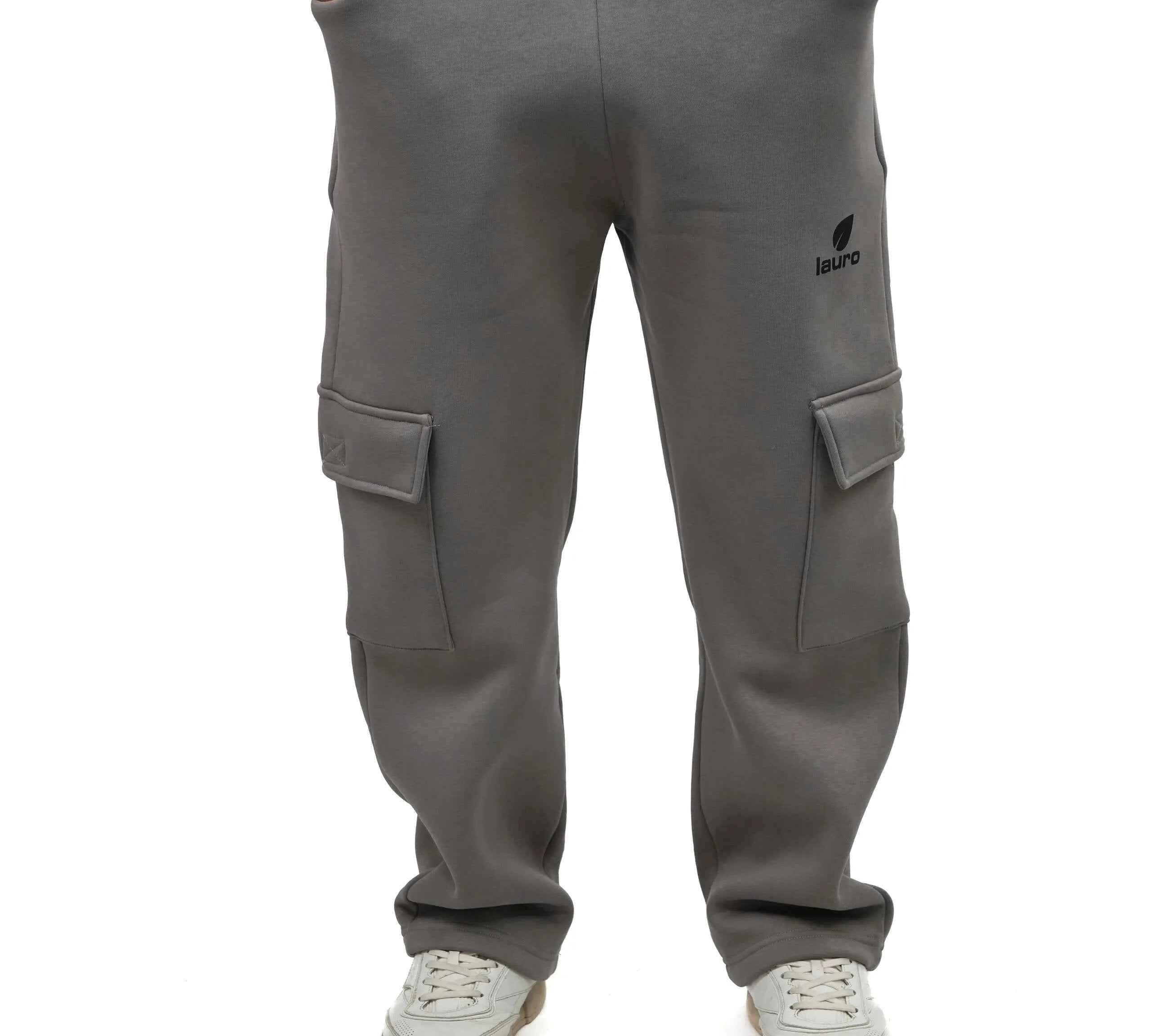 Pantaloni felpa Uomo Oversize Cargo in Felpa con Tasche Laterali LS-YU0907 - Lauro Sport
