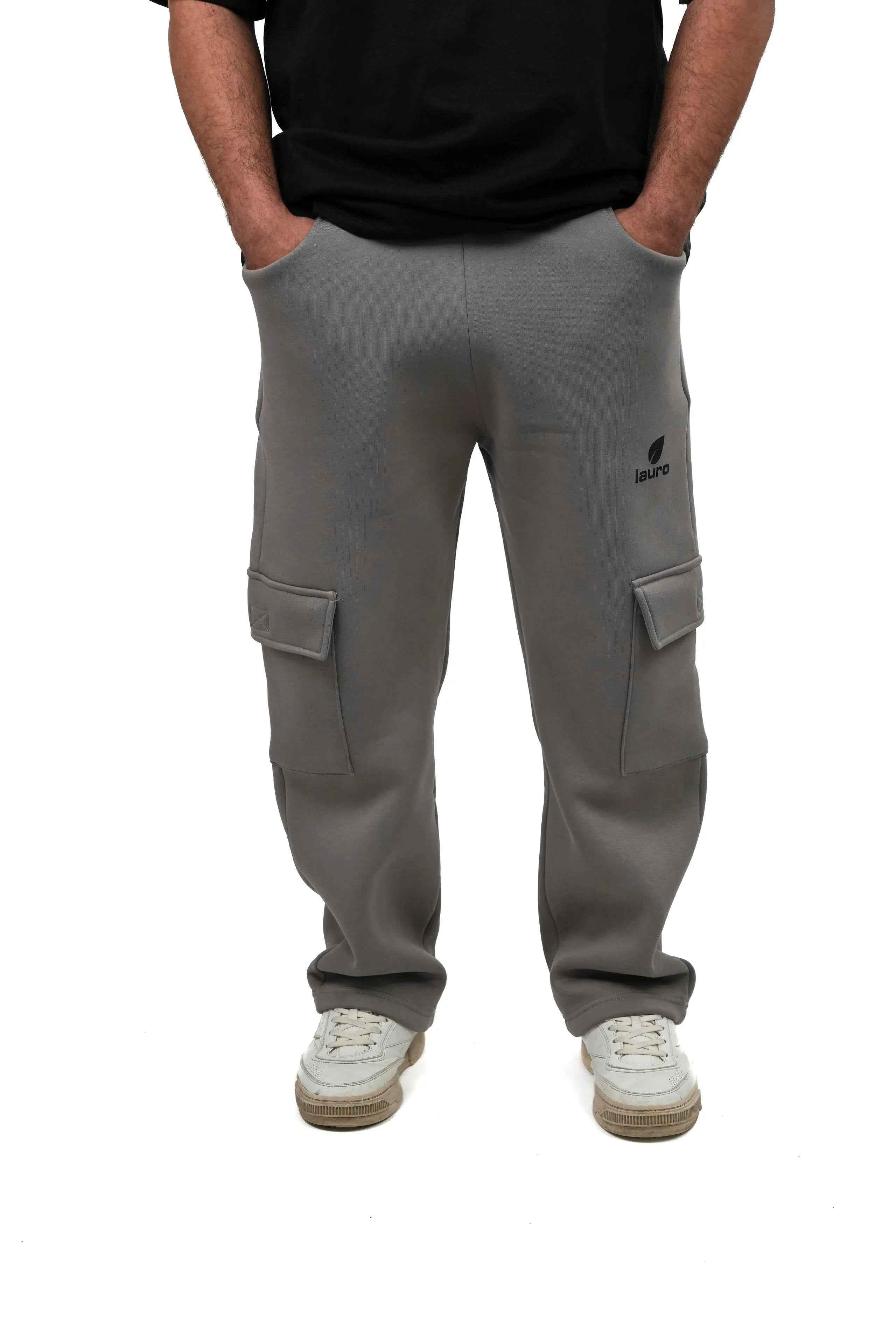 Pantaloni felpa Uomo Oversize Cargo in Felpa con Tasche Laterali LS-YU0907 - Lauro Sport