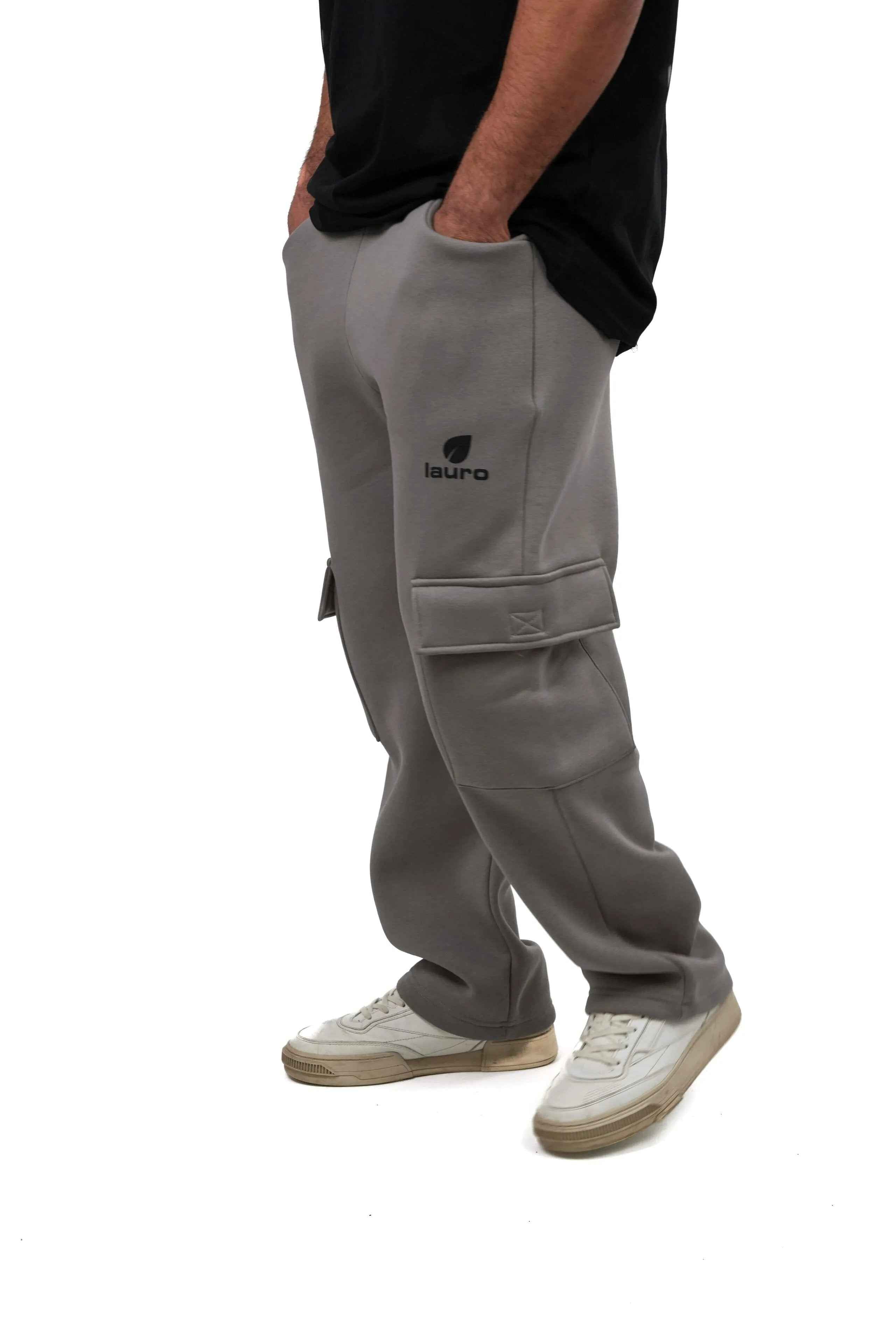 Pantaloni felpa Uomo Oversize Cargo in Felpa con Tasche Laterali LS-YU0907 - Lauro Sport